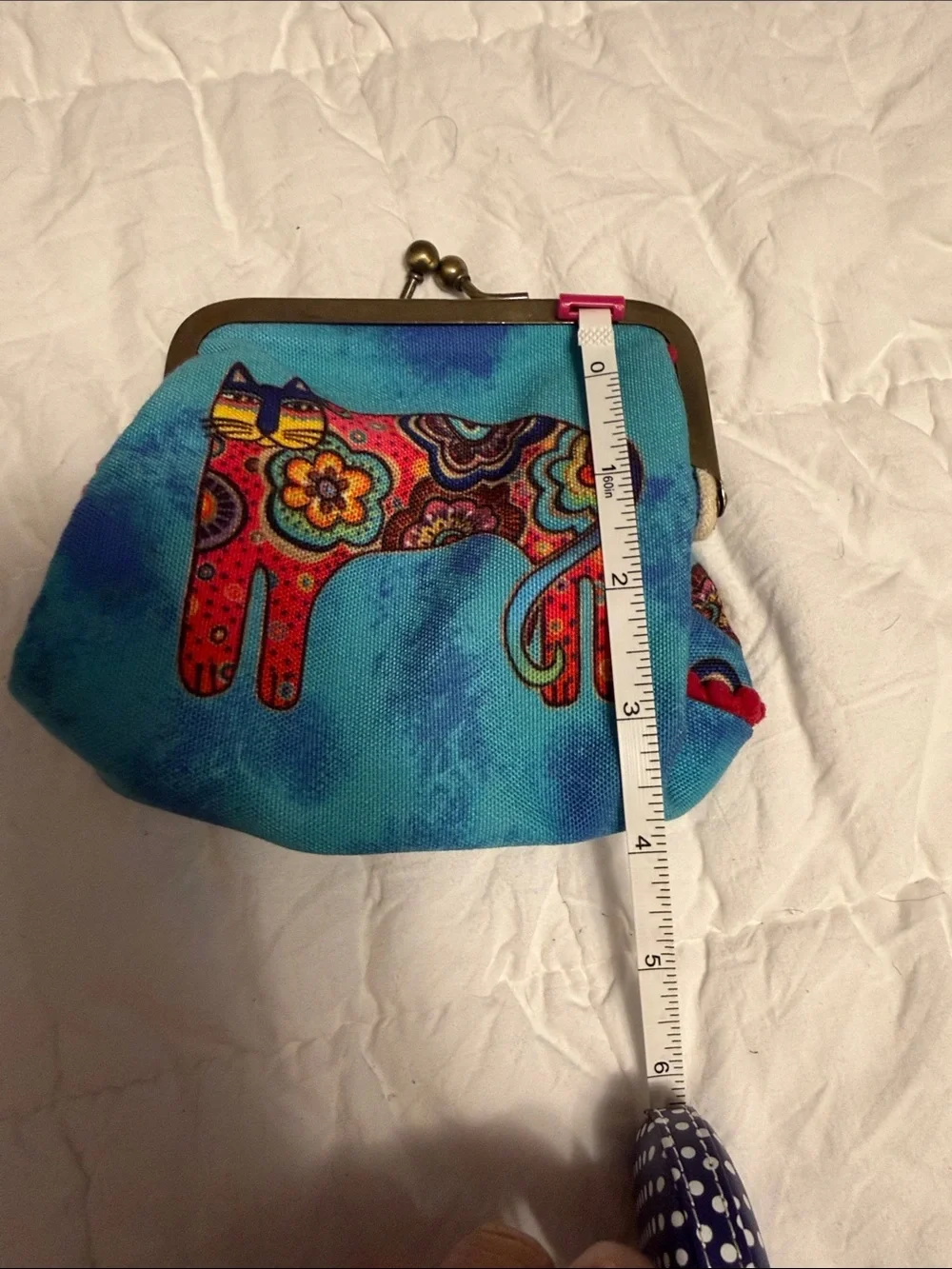 Laurel Burch Blue Patterned Elephant Coin Purse